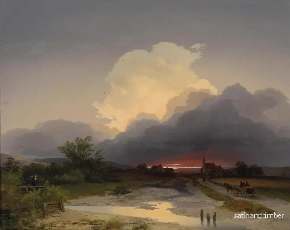 Reproduktion av målningen Retour au pays au crépuscule - Ignaz Raffalt - Bild 2