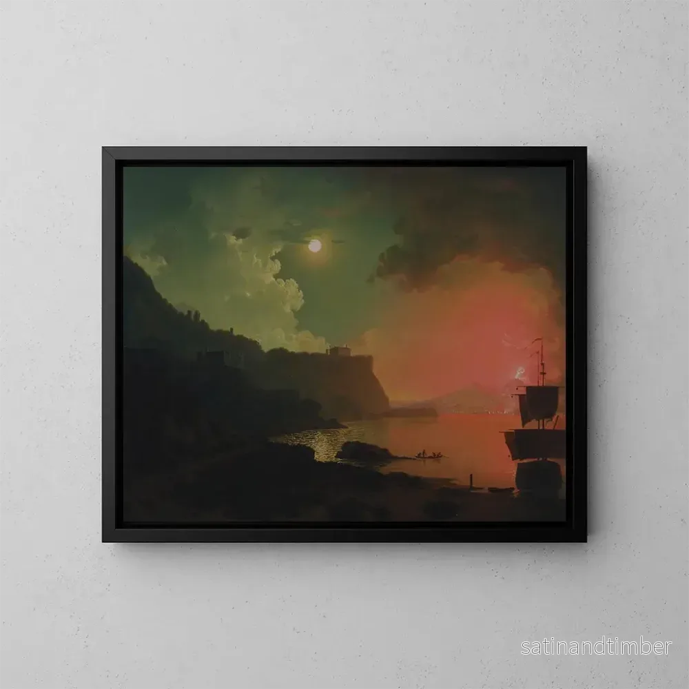 Reproduktion av målningen Vésuve sett från Posillipo - Joseph Wright de Derby