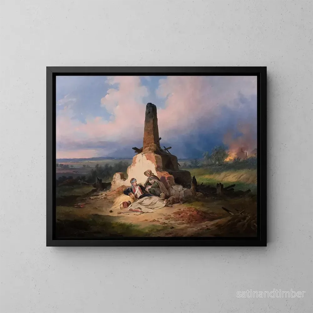 Reproduktion av målningen Uhlan sårad 1831 - January Suchodolski