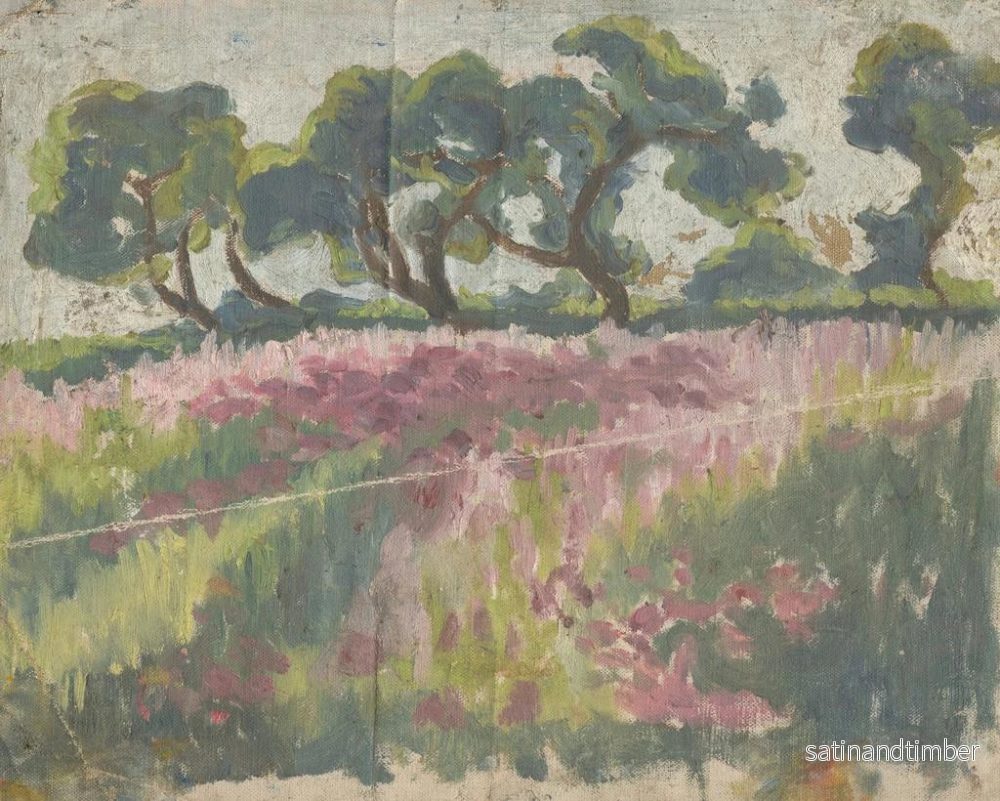 Reproduktion av målningen Prairie en fleurs avec des arbres - Frida Konstantin - Bild 2