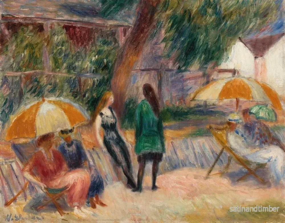 Reproduktion av målningen Strand med figurer i Bellport - William James Glackens - Bild 2
