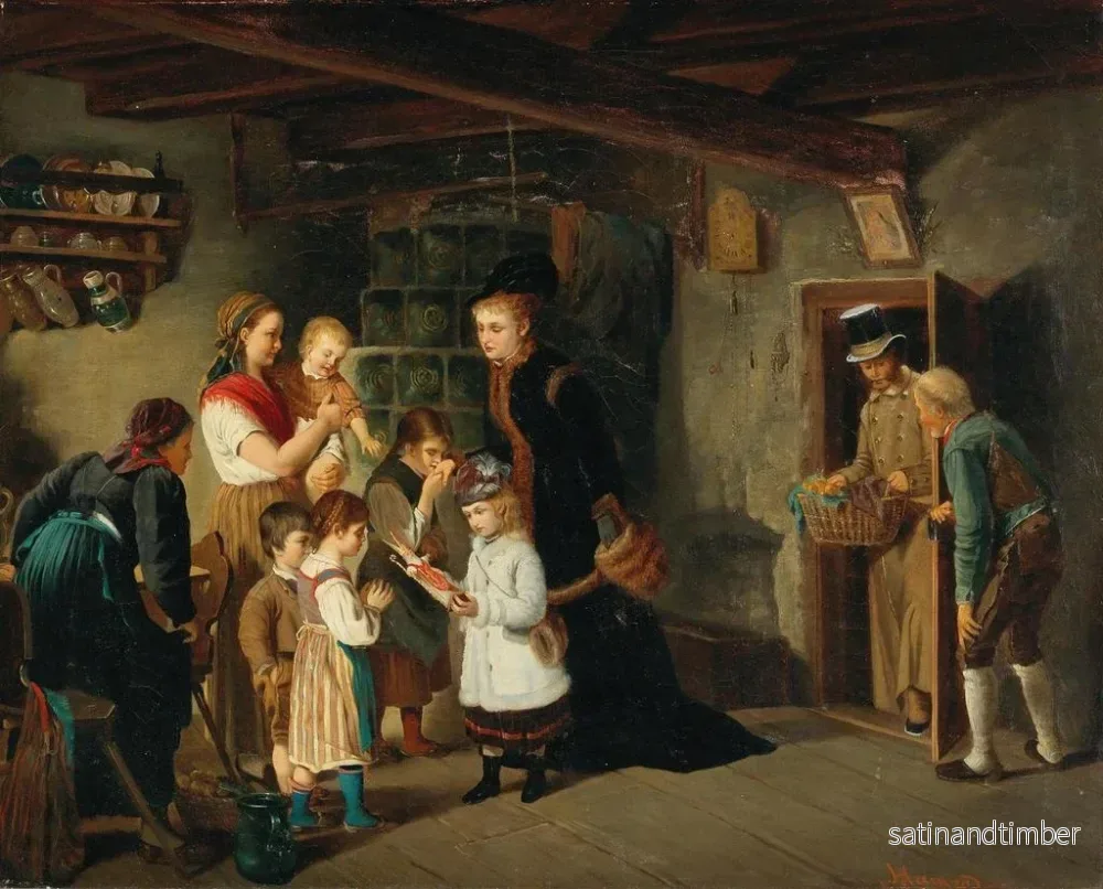 Reproduktion av målningen Cadeaux de Saint Nicolas - Johann Hamza - Bild 2