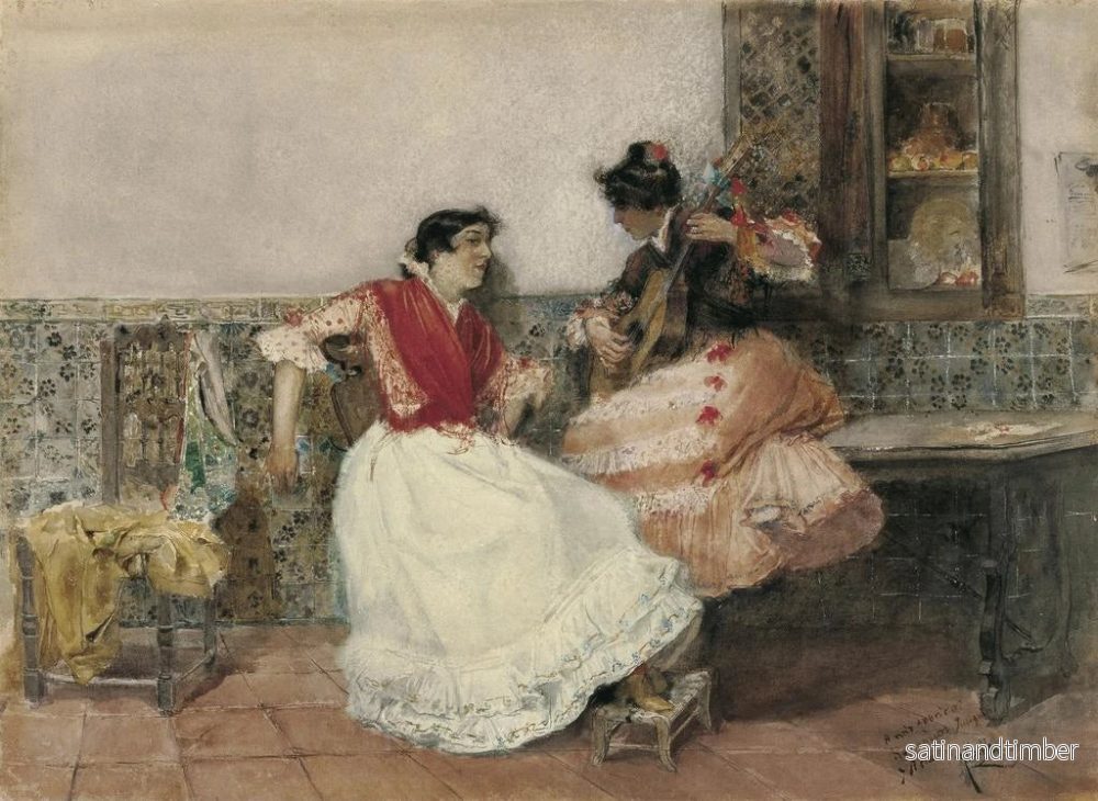 Reproduktion av målningen av att spela gitarr - Joaquín Sorolla - Bild 2