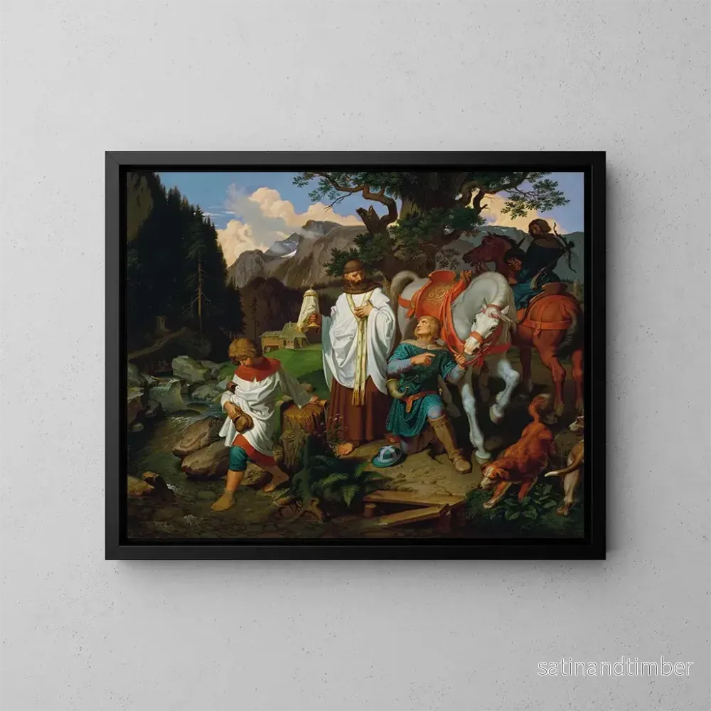 Reproduktion av målningen Rodolphe de Habsbourg och prästen – Joseph von Führich Reproduktion av målningen Rodolphe de Habsbourg och prästen – Joseph von Führich