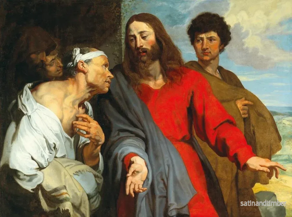Reproduktion av målningen La guérison du paralytique - Ecole d'Antoine van Dyck - Bild 2