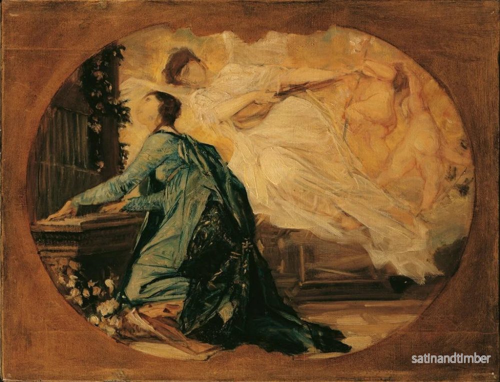 Reproduktion av målningen Allégorie de la musique d'église par l'organiste - Gustav Klimt - Bild 2