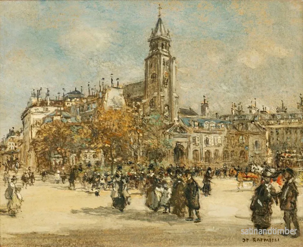 Reproduktion av målningen Place de Saint-Germain-des-Prés, Paris - Jean François Raffaëlli - Bild 2