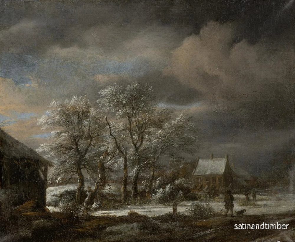 Reproduktion av målningen av vinterlandskap med snöklädda träd - Jacob van Ruisdael - Bild 2