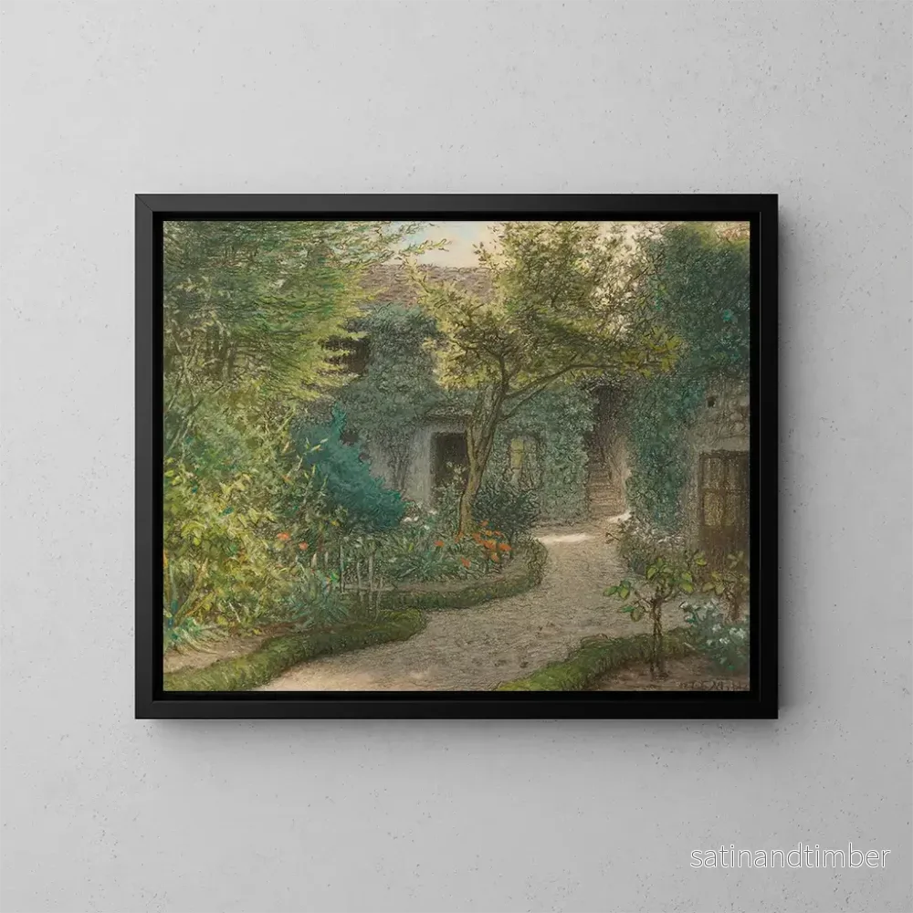 Reproduktion av målningen av Maison de Thodore Rousseau à Barbizon - Jean-François Millet