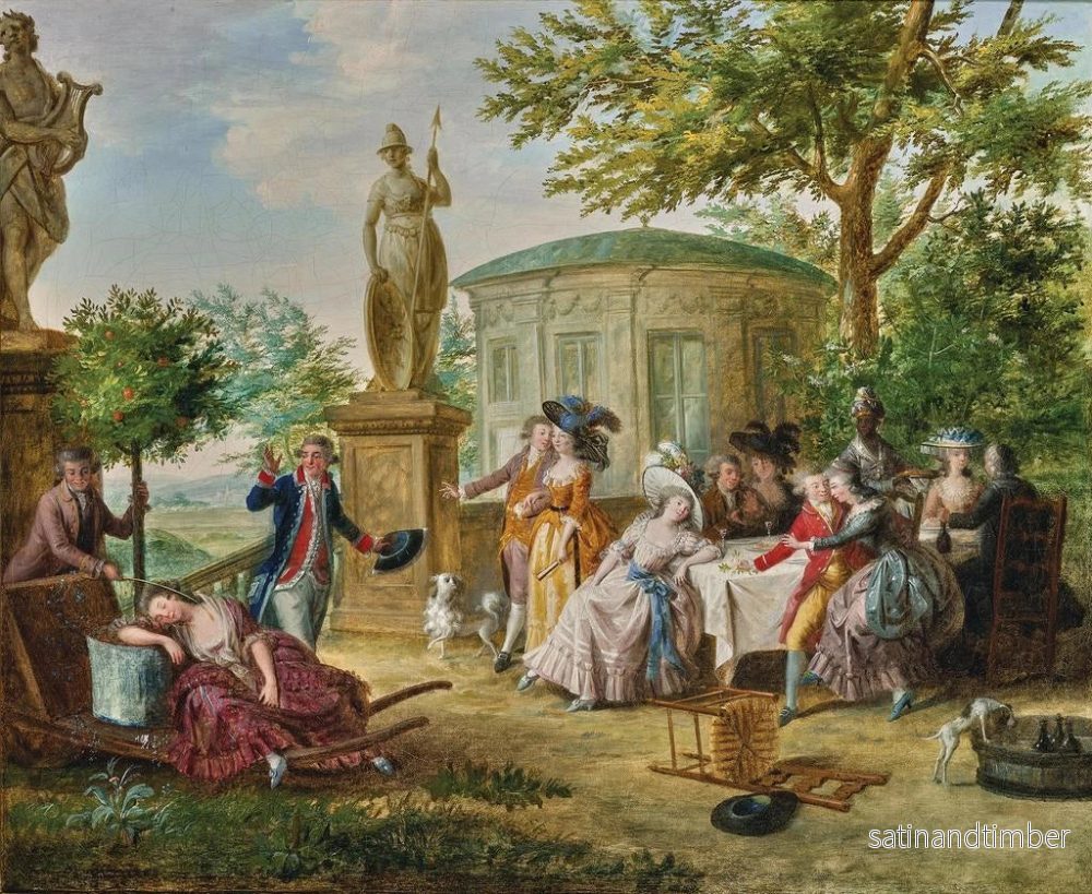 Reproduktion av målningen Eleganta figurer som äter middag i en klassisk trädgård - Niklas Lafrensen - Bild 2