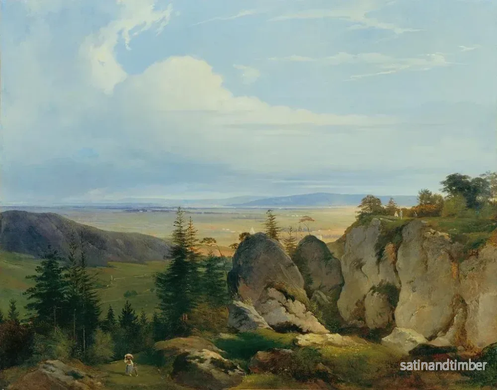 Reproduktion av målningen La lande de Wiener Neustadt vue de Wetzelsdorf - Johann Nepomuk Passini - Bild 2