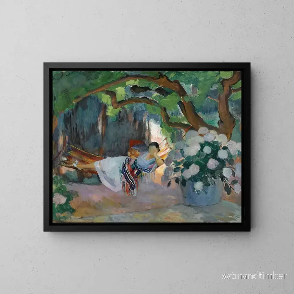Reproduktion av målningen Ung kvinna i hängmatta - Henri Lebasque