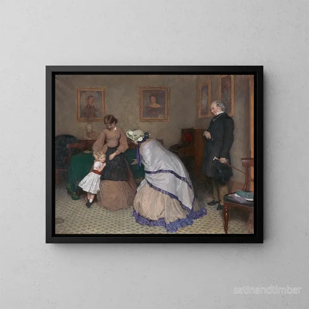 Reproduktion av målningen Visages étranges - Frederick Walker