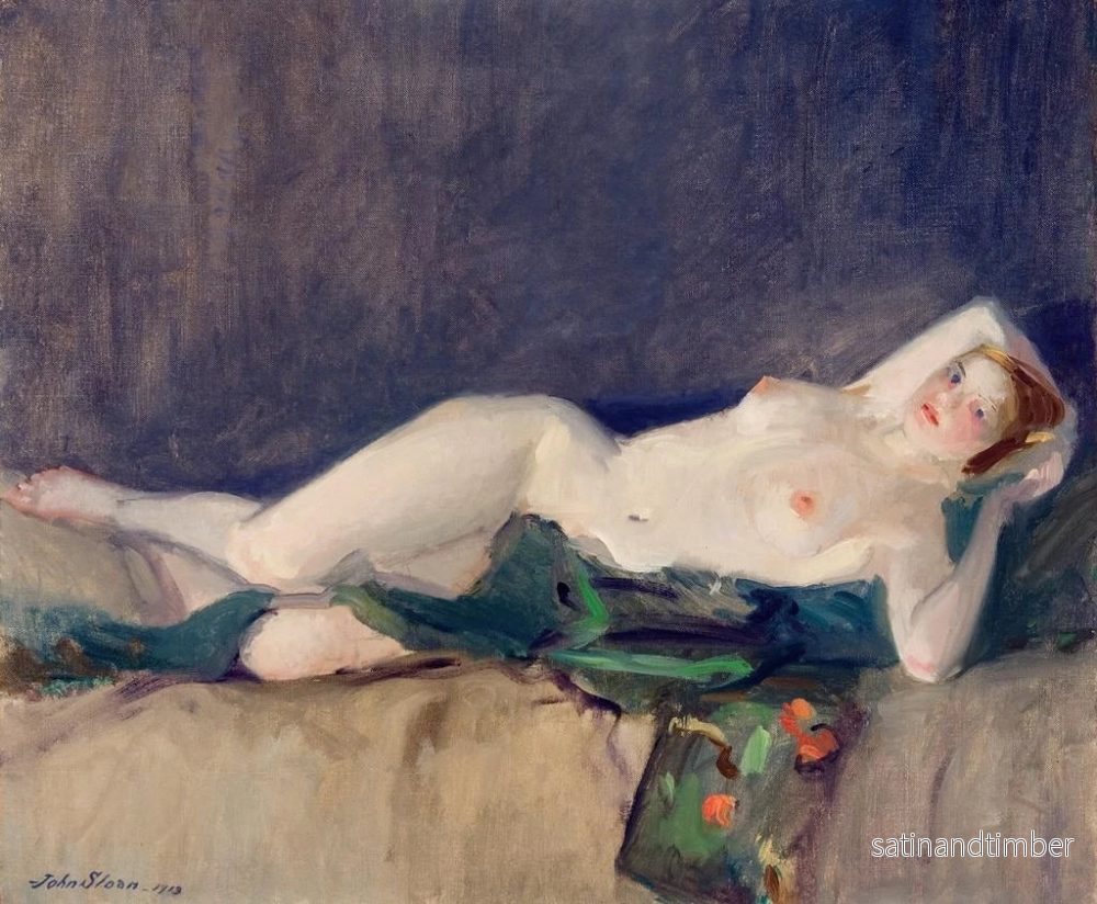 Reproduktion av målningen Nu med grön scarf - John Sloan - Bild 2