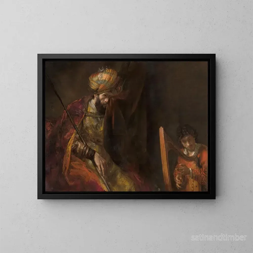 Reproduktion av målningen Saül och David - Rembrandt van Rijn
