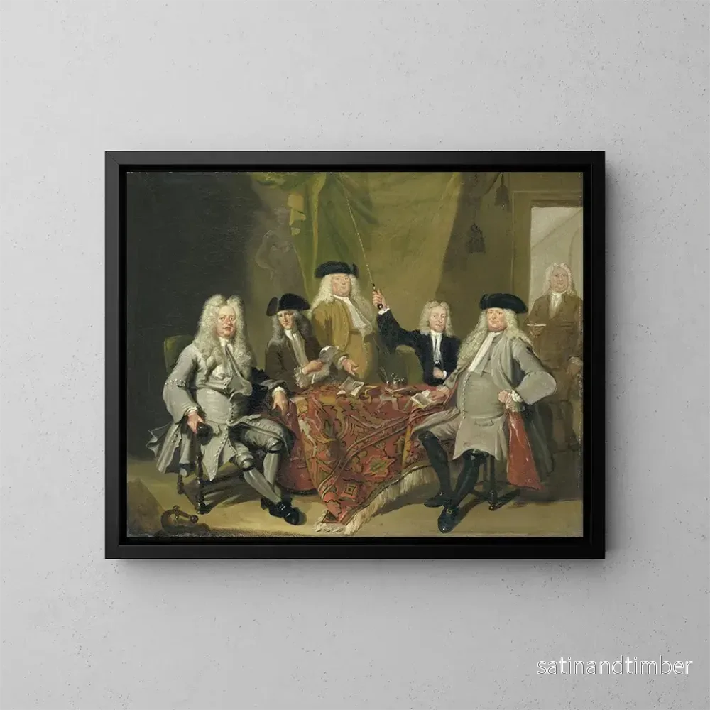 Reproduktion av målningen Inspektörer vid Collegium Medicum i Amsterdam 1724 – Cornelis Troost Reproduktion av målningen Inspektörer vid Collegium Medicum i Amsterdam 1724 – Cornelis Troost