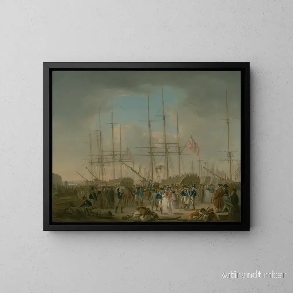 Reproduktion av målningen Hussards embarquant à Deptford - William Anderson