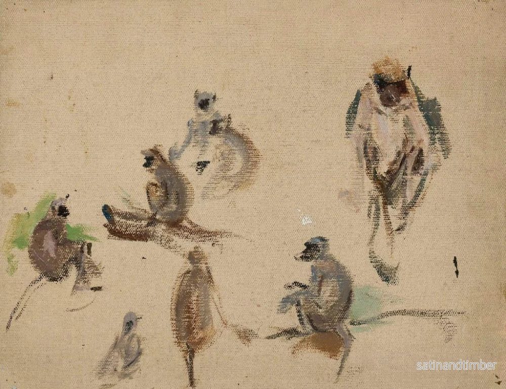 Reproduktion av målningen Singes du voyage en Inde - Jan Cybis - Bild 2
