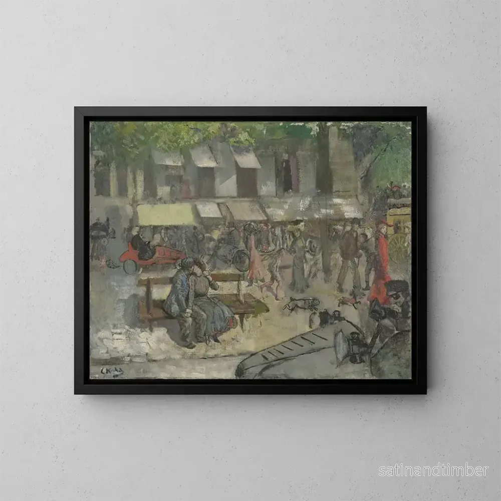 Reproduktion av målningen av en gata i Paris - Christian Krohg