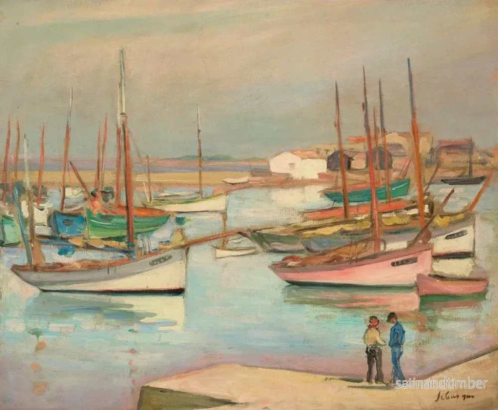 Reproduktion av målningen Hus vid hamnen på ön Yeu - Henri Lebasque - Bild 2