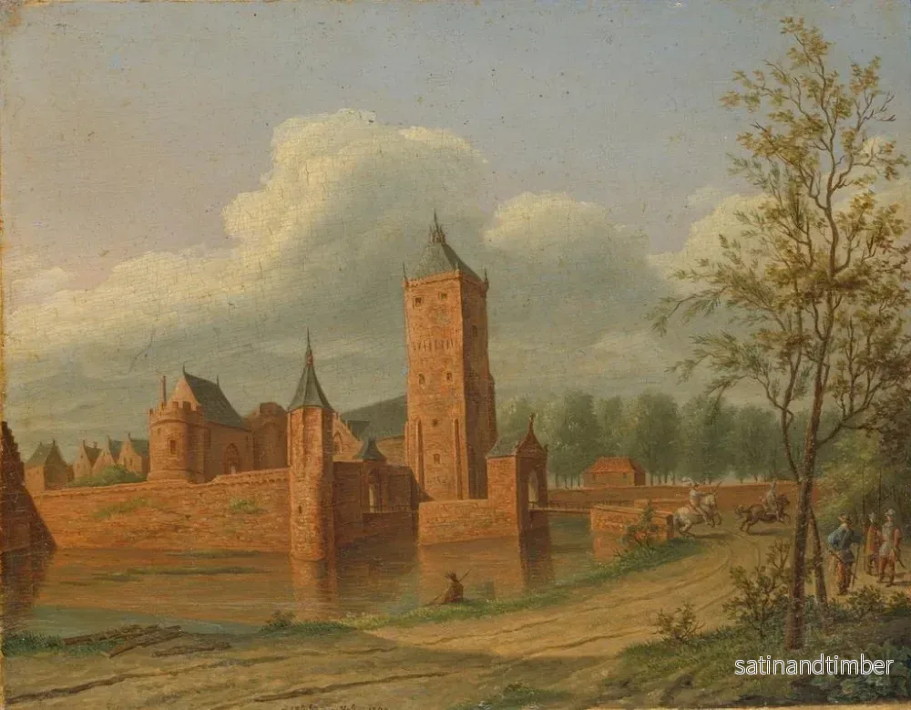 Reproduktion av målningen Château de Batestein nära Vianen - Jan Jacob Teyler van Hall - Bild 2