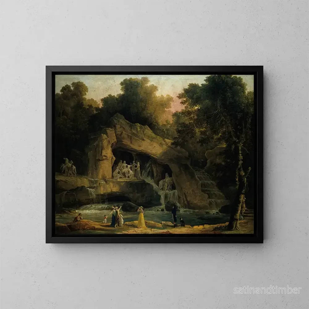 Reproduktion av målningen Les bains d'Apollon à Versailles - Hubert Robert