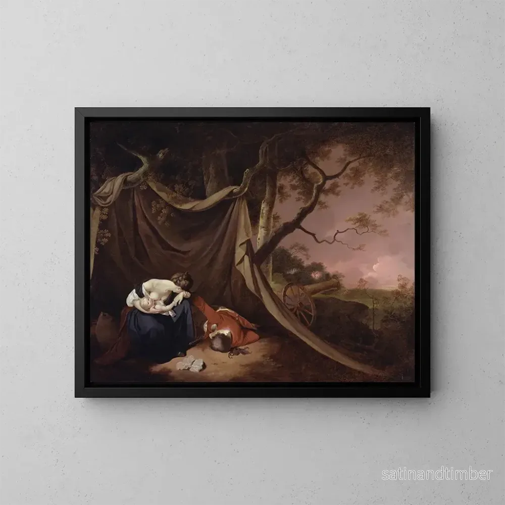 Reproduktion av målningen Le Soldat mort - Joseph Wright de Derby