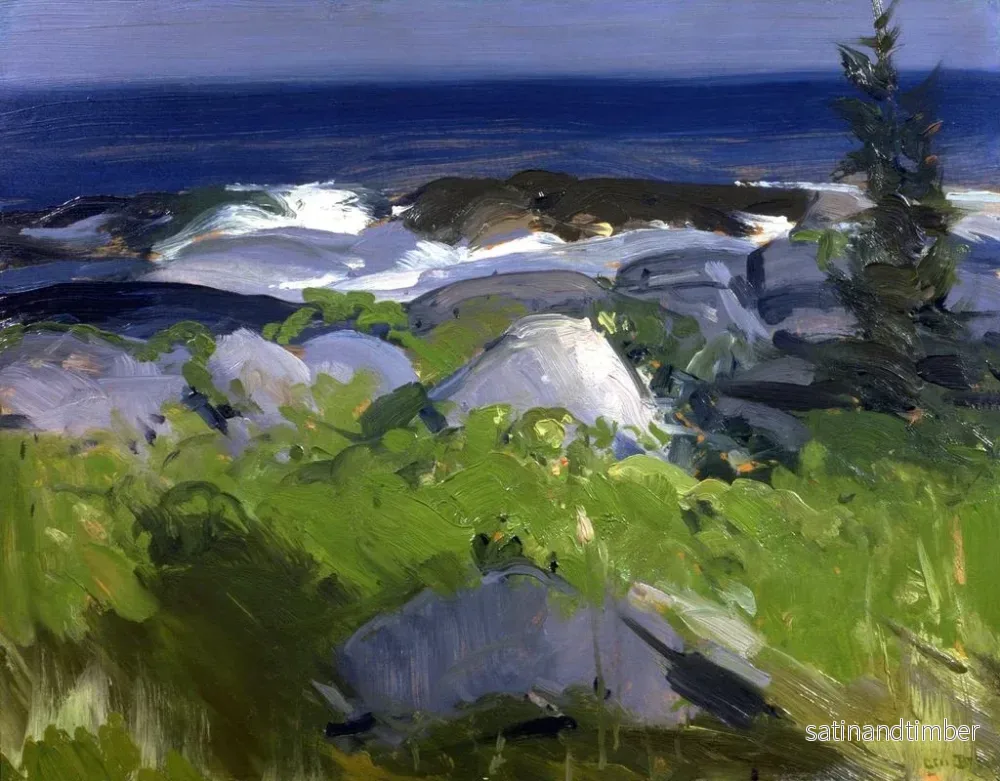 Reproduktion av målningen Rivage couvert de vignes, île Monhegan - George Wesley Bellows - Bild 2