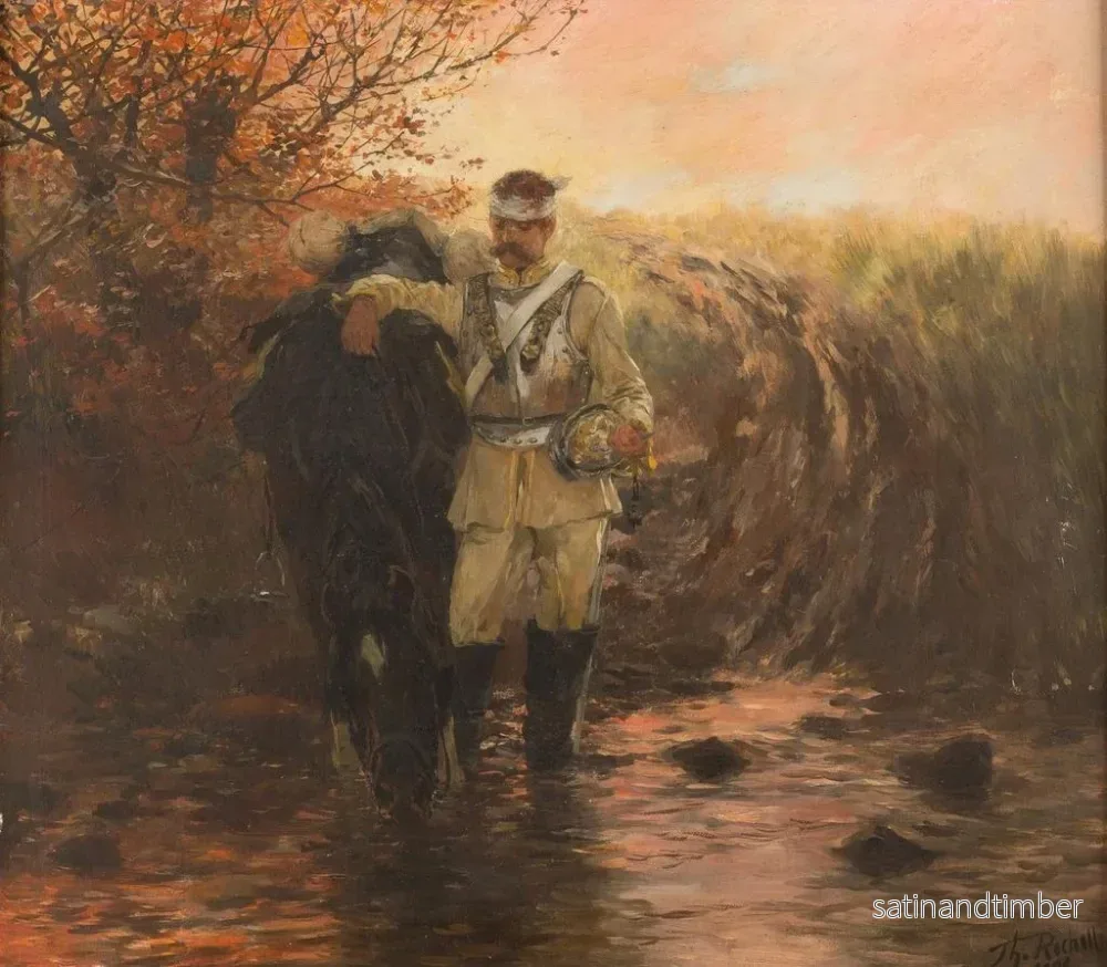 Reproduktion av målningen Garde cuirassier blessé du 1er bataillon avec cheval - Theodor Rocholl - Bild 2