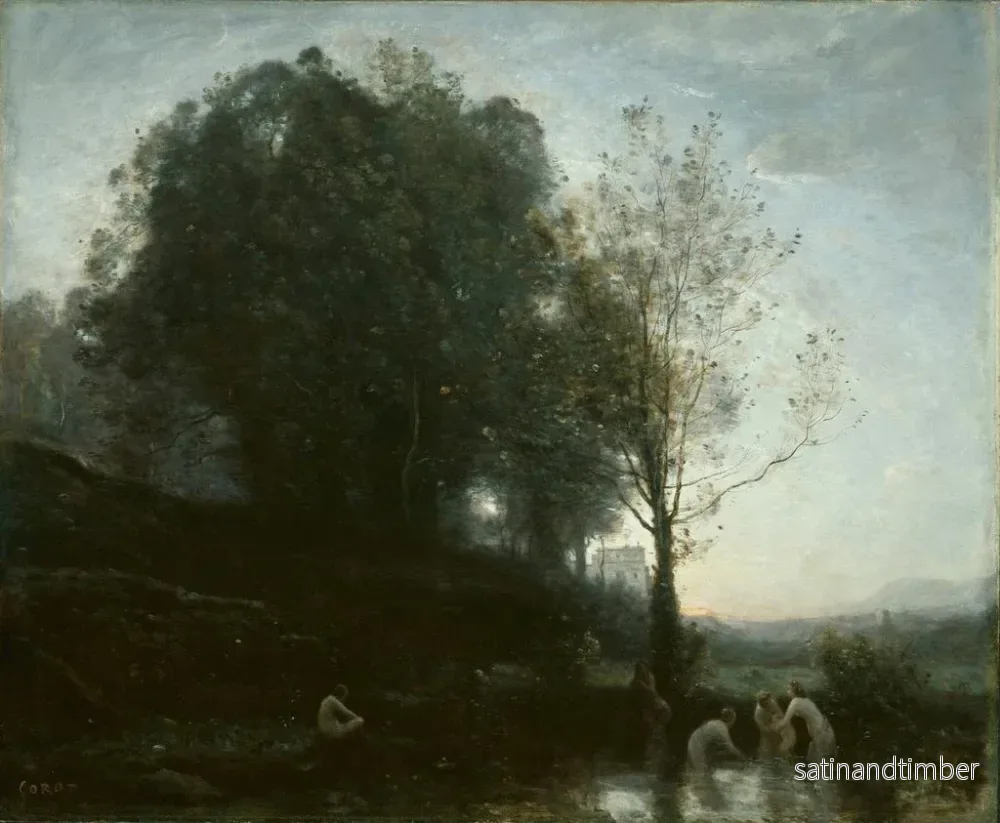 Reproduktion av målningen Nymphe och barn i badet - Jean-Baptiste-Camille Corot - Bild 2