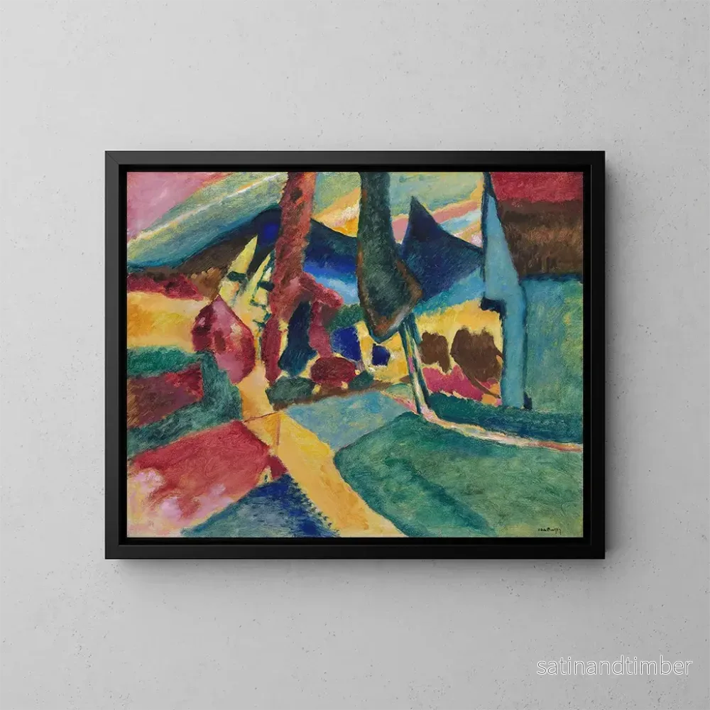 Reproduktion av målningen Landskap med två popplar - Wassily Kandinsky