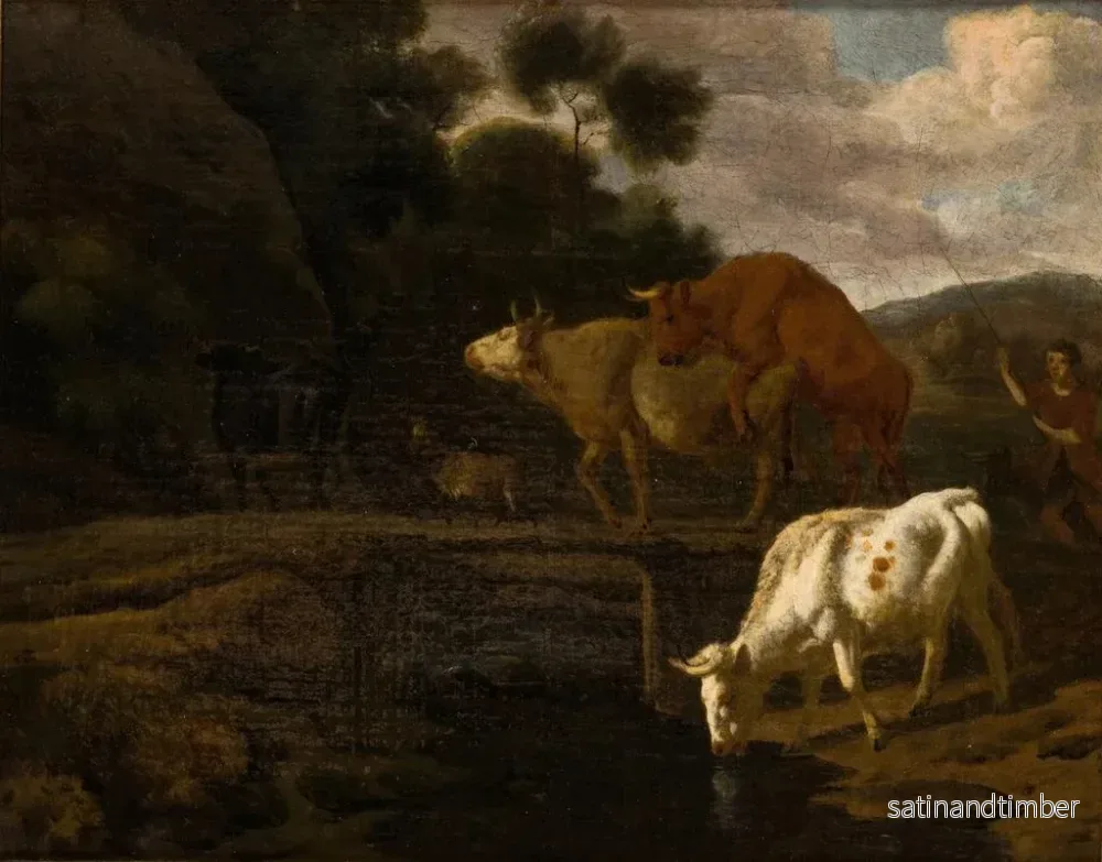 Reproduktion av målningen Vaches sur un pont piétonnier - Dirck van Bergen - Bild 2