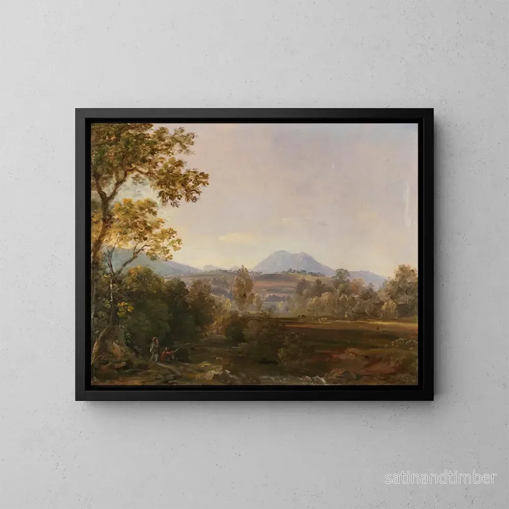 Reproduktion av målningen Landskap i södra Tyskland med vandrare – Johann Georg von Dillis Reproduktion av målningen Landskap i södra Tyskland med vandrare – Johann Georg von Dillis