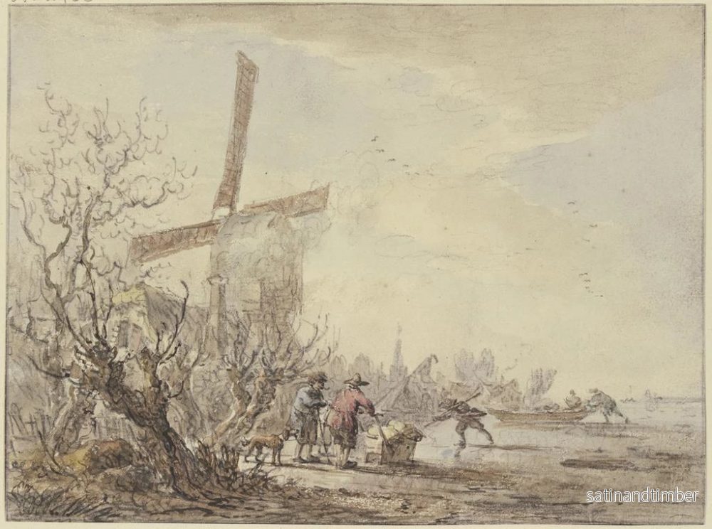 Reproduktion av målningen Bord de rivière med kvarn - Jacob van Strij - Bild 2