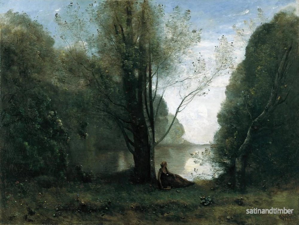 Reproduktion av målningen Solitude, souvenir de Vigen Limousin - Jean-Baptiste-Camille Corot - Bild 2