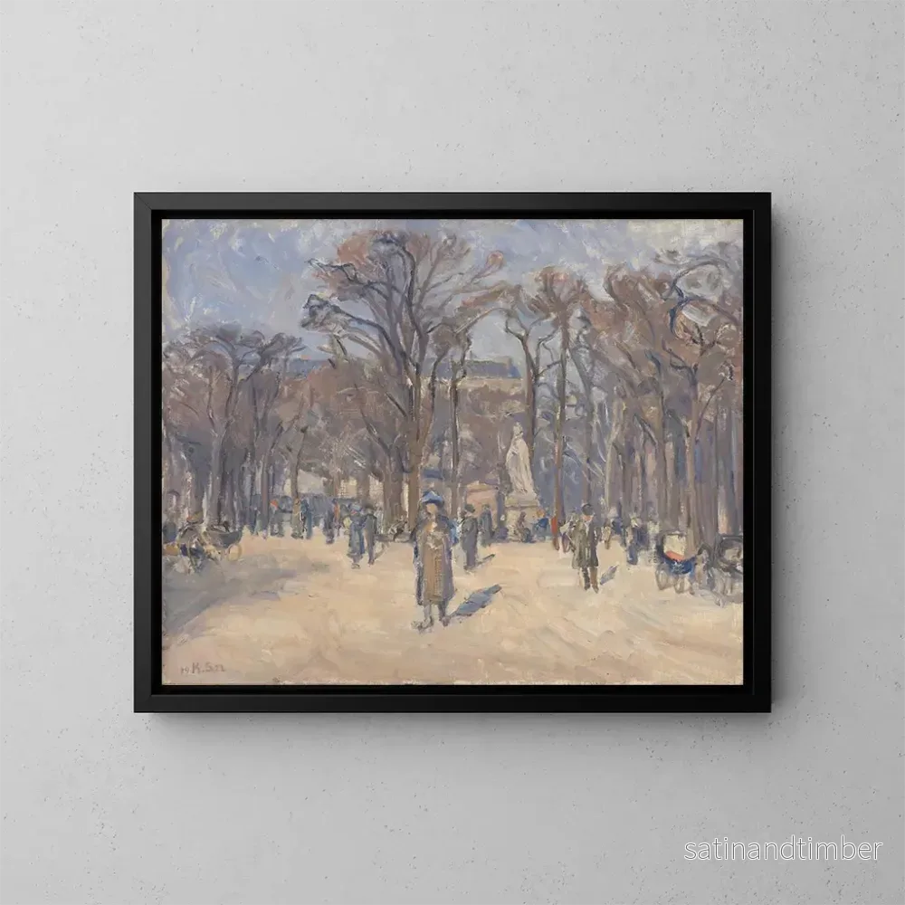 Reproduktion av målningen Vårdag i Luxembourgträdgården i Paris - Karl Schou