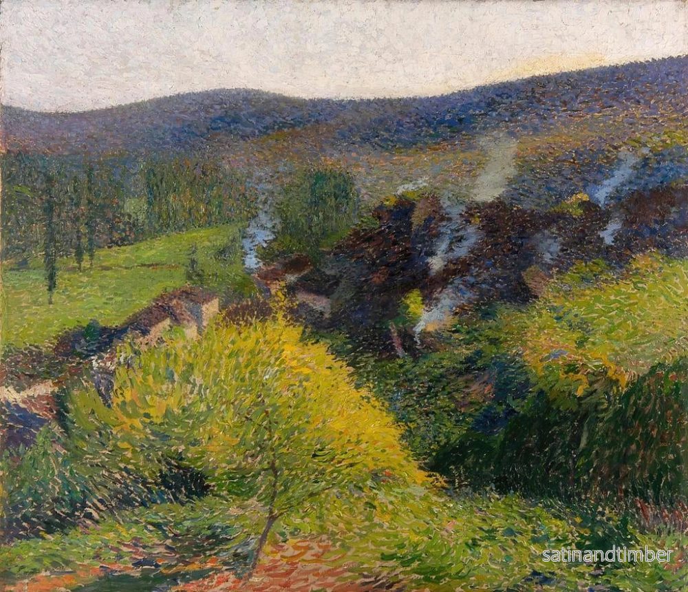 Reproduktion av målningen Les Chaumières au soir - Henri Martin - Bild 2