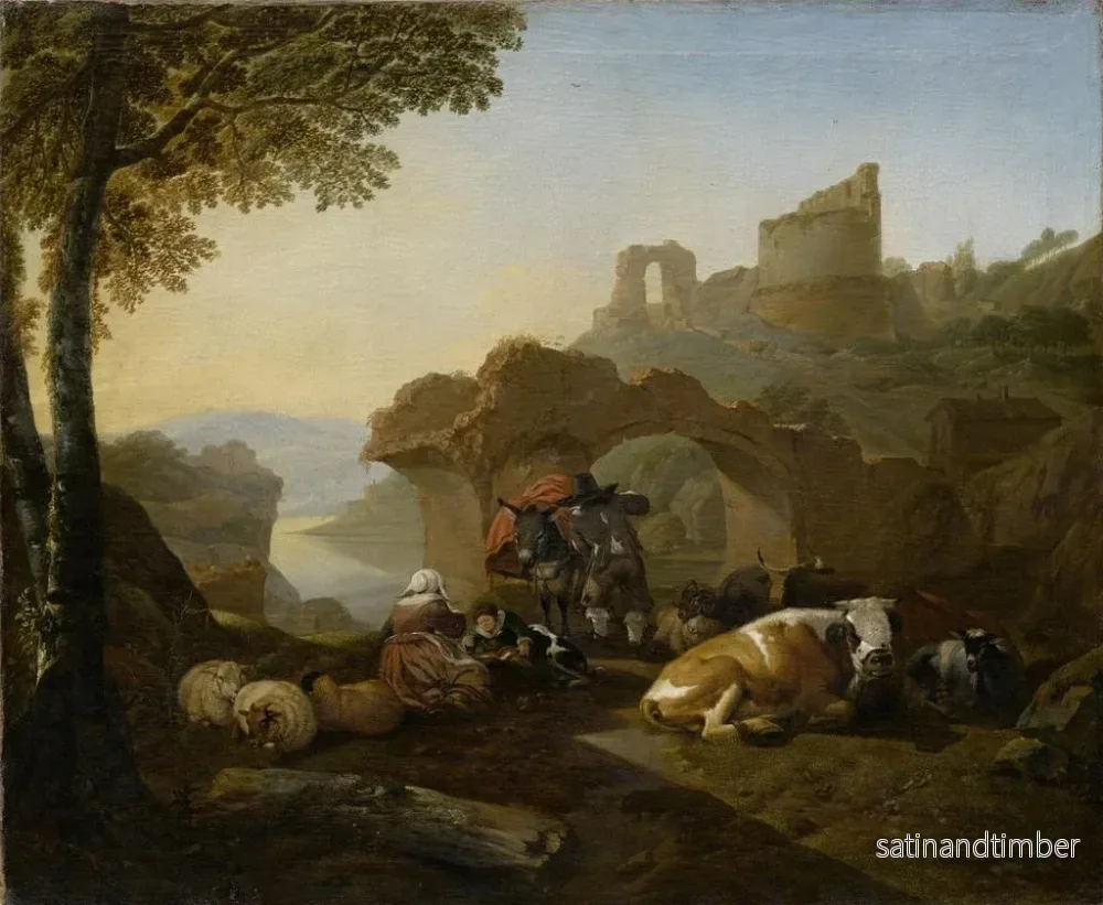 Reproduktion av målningen Repos des bergers - Johann Heinrich Roos - Bild 2