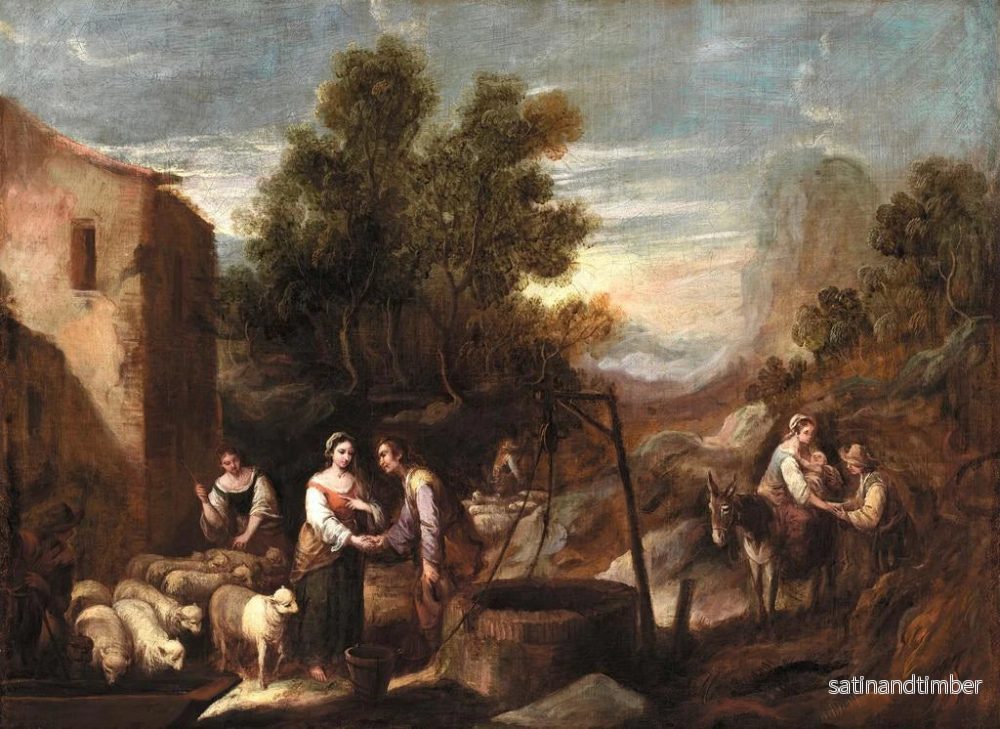Reproduktion av målningen Jacob och Rachel - Francisco Antolínez y Sarabia - Bild 2