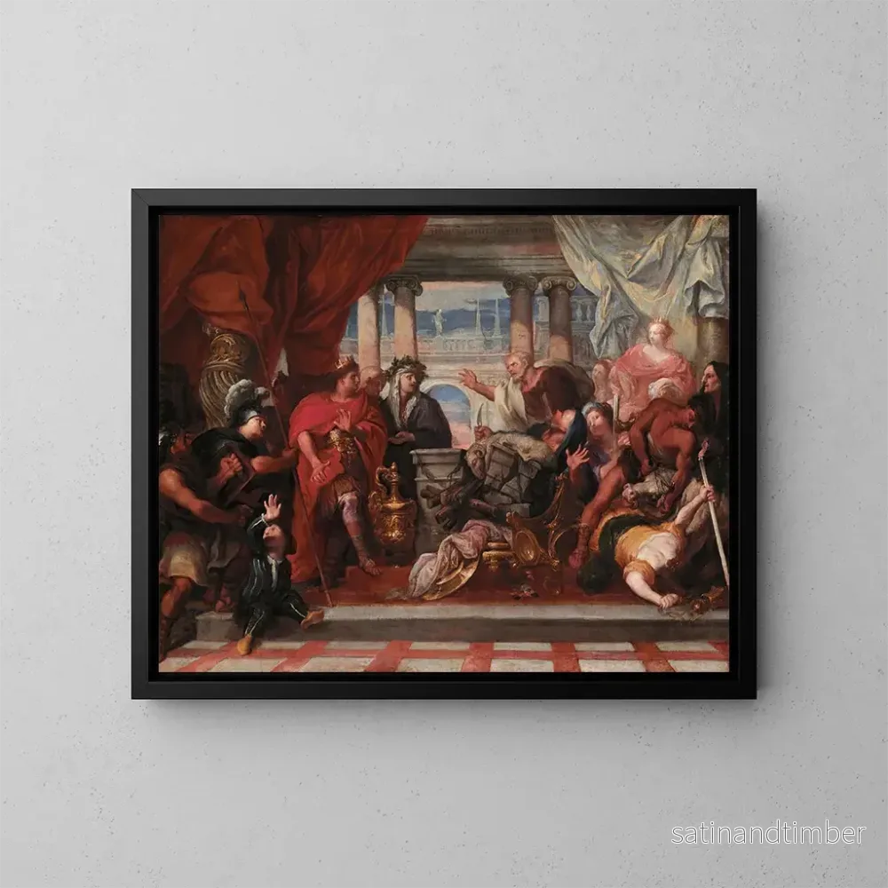 Reproduktion av målningen Scen av offer - Cercle de Sebastiano Mazzoni