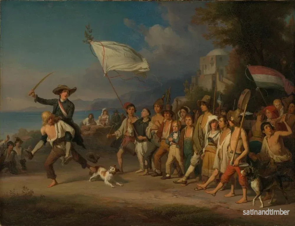 Reproduktion av målningen La défense des enfants - Johann Baptist Kirner - Bild 2