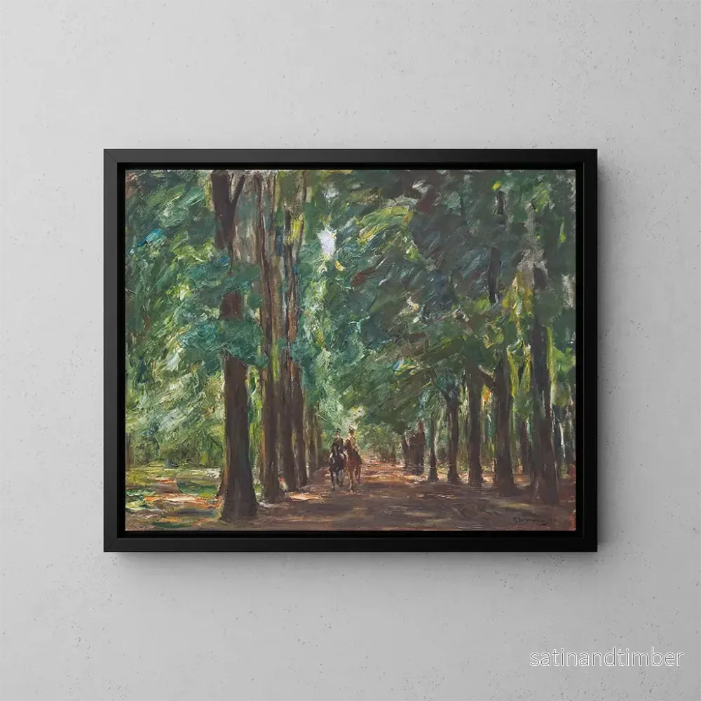 Reproduktion av målningen Cavalier dans l'allée près de Sakrow - Max Liebermann