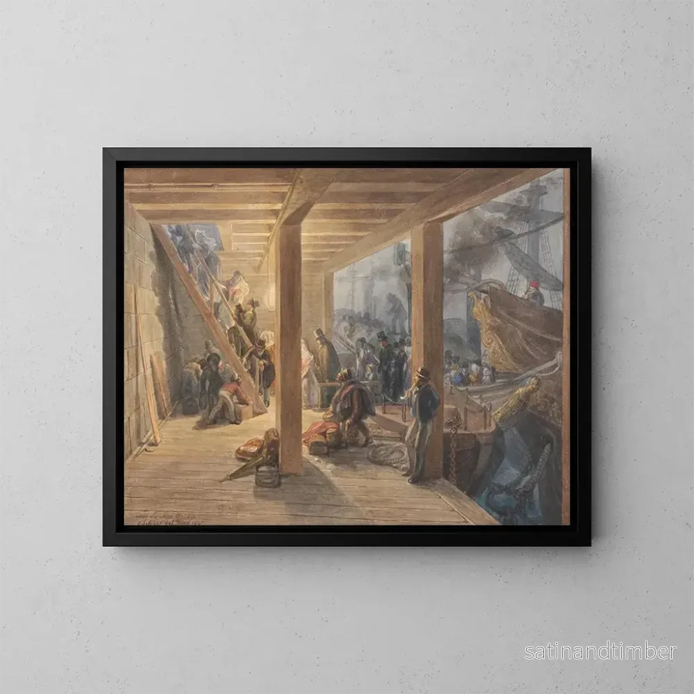 Reproduktion av målningen Trappan av svanarna, London Bridge – George Johann Scharf Reproduktion av målningen Trappan av svanarna, London Bridge – George Johann Scharf