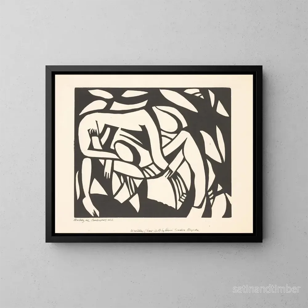 Reproduktion av målningen Lutteurs - Henri Gaudier-Brzeska
