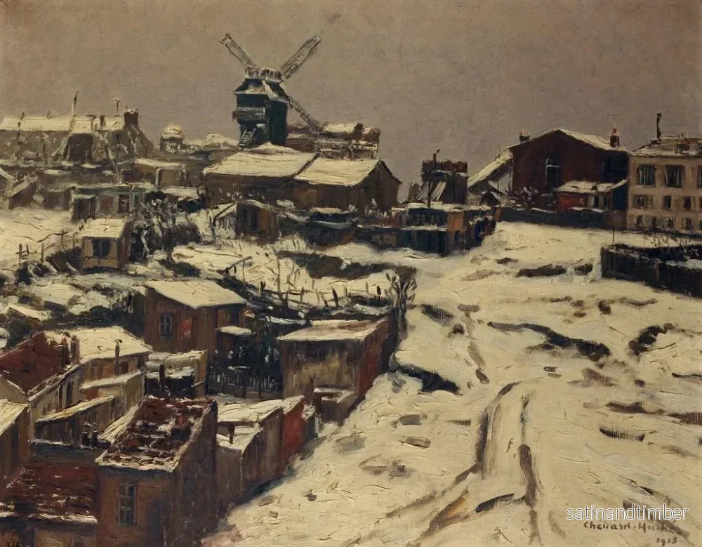 Reproduktion av målningen Montmartre under snön - Georges Chenard-Huché - Bild 2