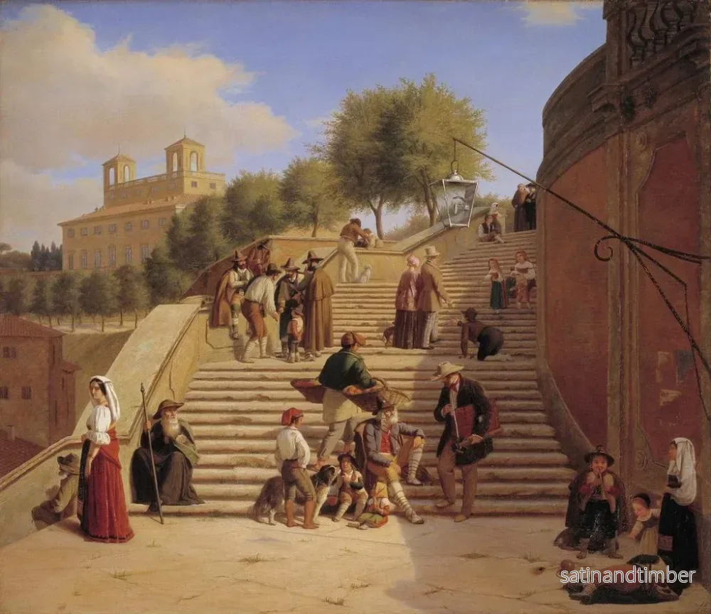 Reproduktion av målningen Les escaliers espagnols à Rome - Julius Friedländer - Bild 2