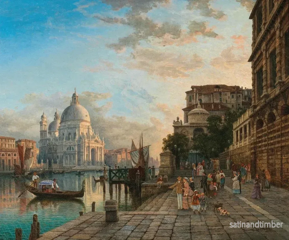 Reproduktion av målningen Café Giardina i Venedig med Santa Maria della Salute - Heinrich Jaeckel - Bild 2