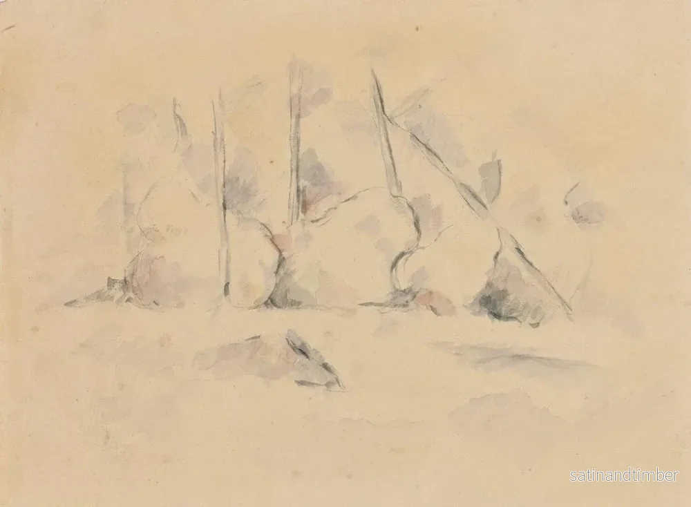 Reproduktion av målningen Träd bland klippor - Paul Cézanne - Bild 2