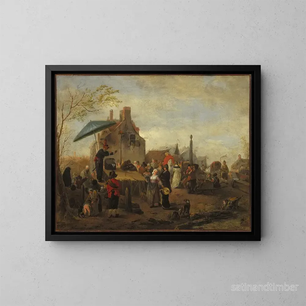 Reproduktion av målningen av jonglörer på marknaden - Philips Wouwerman