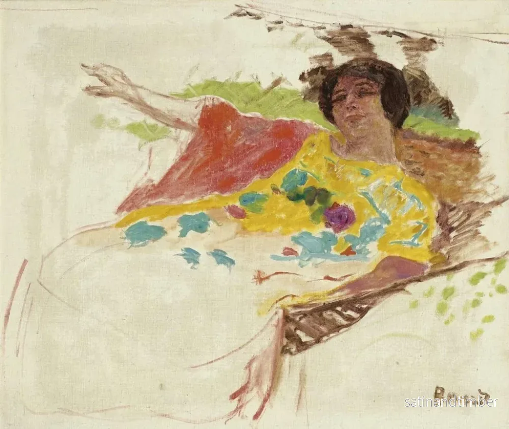 Reproduktion av målningen kvinna i morgonrock i hängmatta - Pierre Bonnard - Bild 2